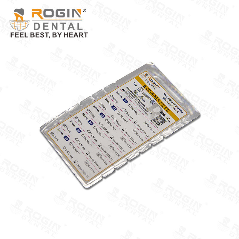 Dental Root Canal Files NITI Files 21mm 04 Taper R Shaper Files With Heat Activiation