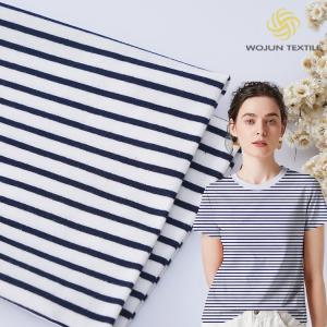 Wholesale Pure Cotton Sweat Absorbing Striped Knit Fabric For T - Shirt Breathable And Healthy from china suppliers