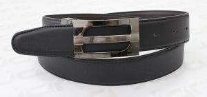 Wholesale 100-130cm Emboss Logo Mens Dress Belts Black Nickel Reversible Plate Buckle from china suppliers