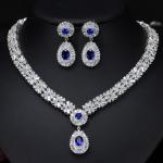 Water Drop Rhinestone Necklace & Earrings Full Crystal Necklace & Earrings