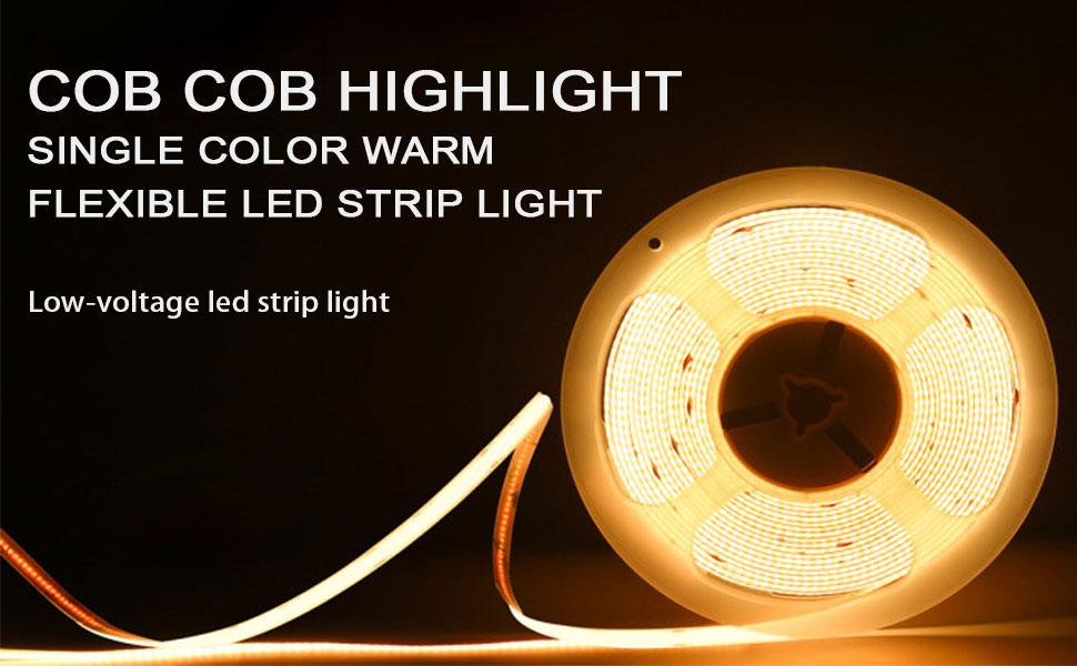 12v24v 8mm 320leds Ice-Blue flexible COB Led Strip Light for Lighting and circuitry design