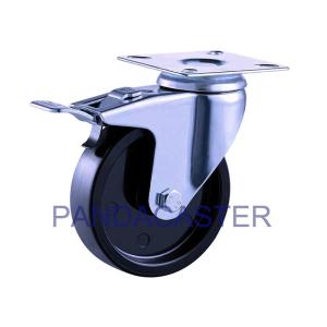 Wholesale Polypropylene Black Cart Wheel Casters , 4 Inch Swivel Casters With Brake from china suppliers