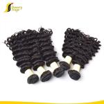 Deep Wave Remy Human Hair Extensions , Natural Color Virgin Mongolian Curly Hair
