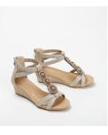 BS171 Fashion Sandals Women'S European And American Rhinestone Cross Strap Back
