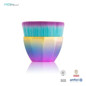 China Plastic handle Synthetic Hair Flat Kabuki Brush Decagon Face Powder Brush on sale