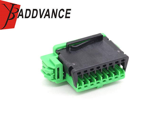 953490-3 16 Pin Female Tyco AMP Connectors Green Color