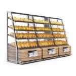Wood Bakery Bread Display Racks Stand Commercial Candy Store Display Cases