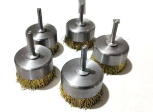 Wholesale 3 Inch Fine Shaft Mounted Cup Brushes Crimped Wire for Edge Blending from china suppliers