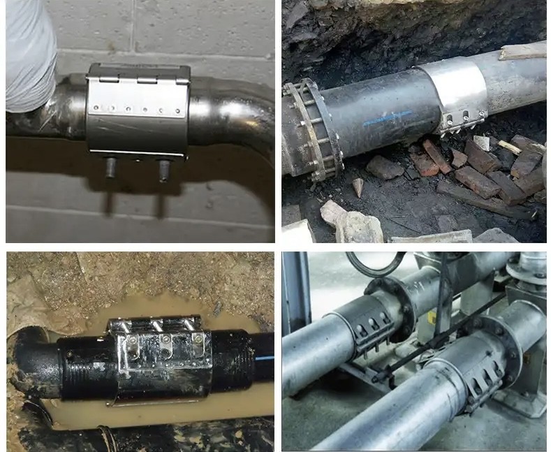 Water Oil Gas Pipe Connector Leakage PVC HDPE Stainless Steel Pipe Repair Clamps
