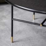 Iron Finish Central Coffee Table Black Satin Oak Top Coffee Table