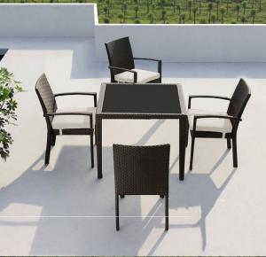Wholesale Leisure Modern PE Rattan outdoor Chair and table sets Aluminium  Garden wicker stackable Chair from china suppliers