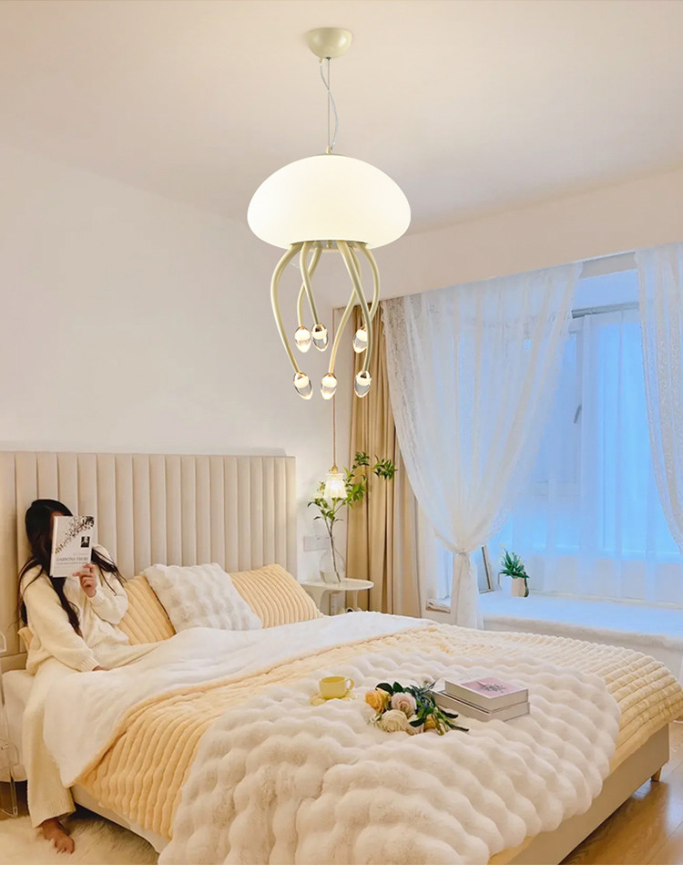 Cream style designer jellyfish chandelier minimalist and creative living room light(WH-AP-563)
