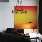 Minimalist Chandeliers Gold LED Black Ring Living Room Dining Lighting circular