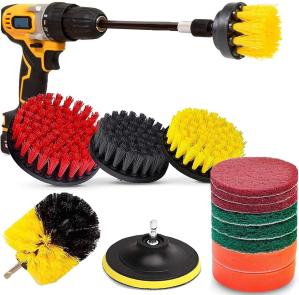 Wholesale 15pcs Drill Scrubber Brush Pads Attachment Set Compatible 18mm Plate Height from china suppliers
