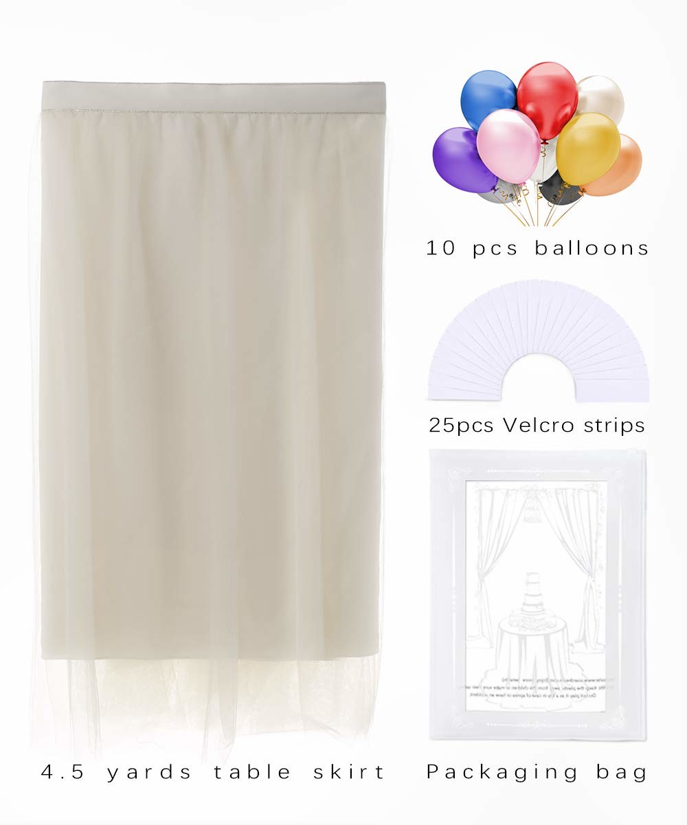 Romantic Ivory Disposable Plastic Table Skirts Extra Fluffy For Wedding Ceremony