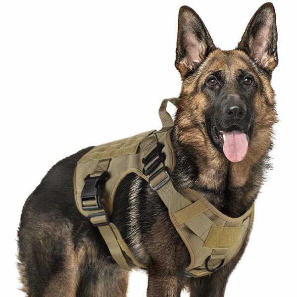 Tactical Adjustable Dog Harness Vest Military Working Molle Vest Training 1050D