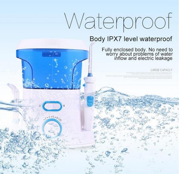 600ml capacity food frade material rechargeable dental water flosser with 10