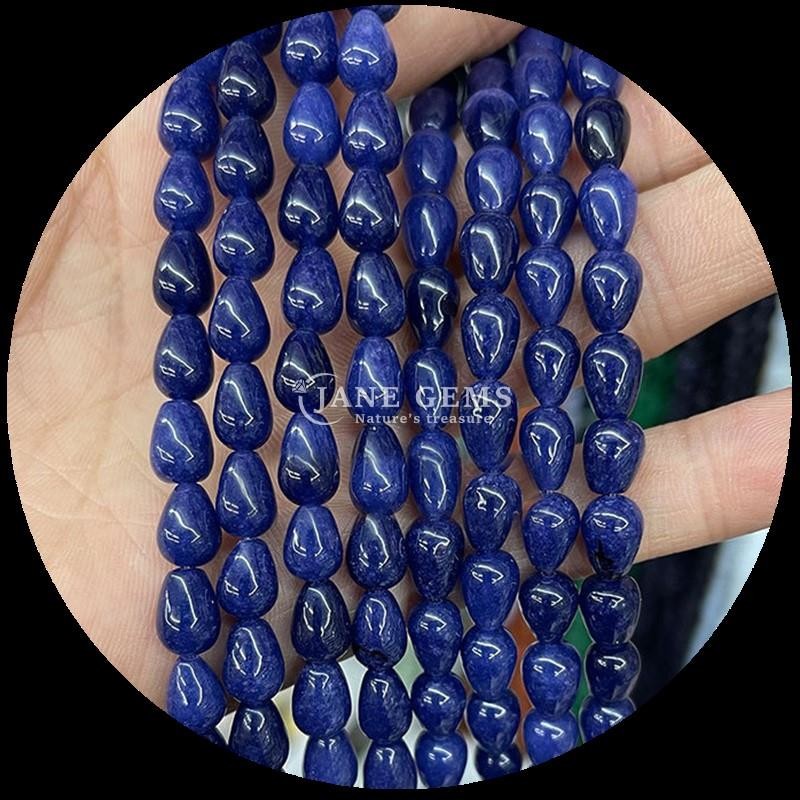 Lapis Lazuli Green Aventurine Gem Bead Natural Crystal Water Drop Shape Stone Loose Bead Strands For Bracelets