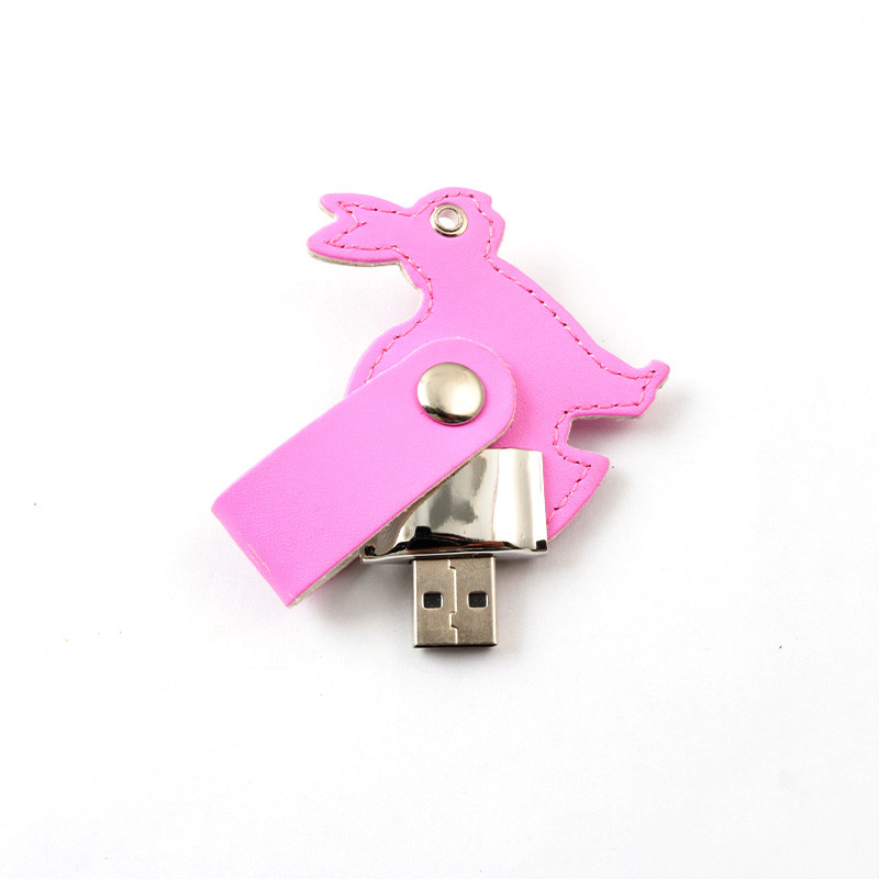 Logo Print / Embossing Leather USB Flash Drive Support Encryption / Date Uploading