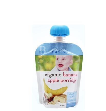 Biodegradable Beverage Food Packaging Custom Size Printed Plastic Stand Up Spout Pouch For Baby Food