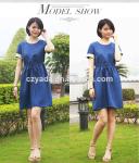 2015 Wholesale Linen short sleeve Long Dress Designs