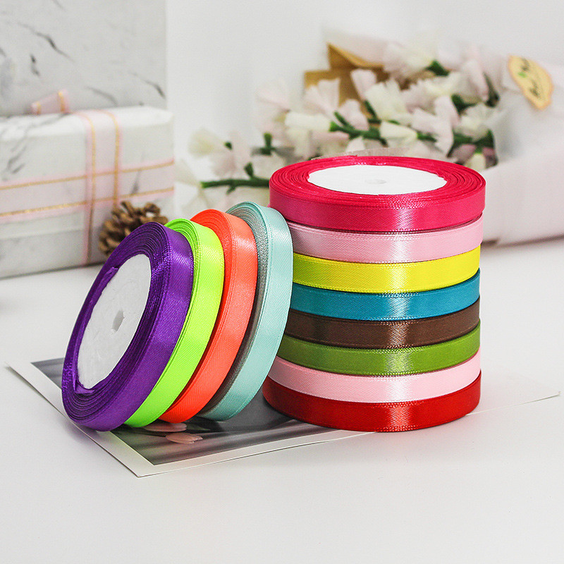 Single Face Assorted Polyester Nylon Satin Ribbon 100 Yards 3mm-10mm