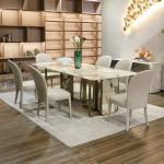 Luxury Modern Home Furniture Dining Room Table Stainless Steel Marble Dining