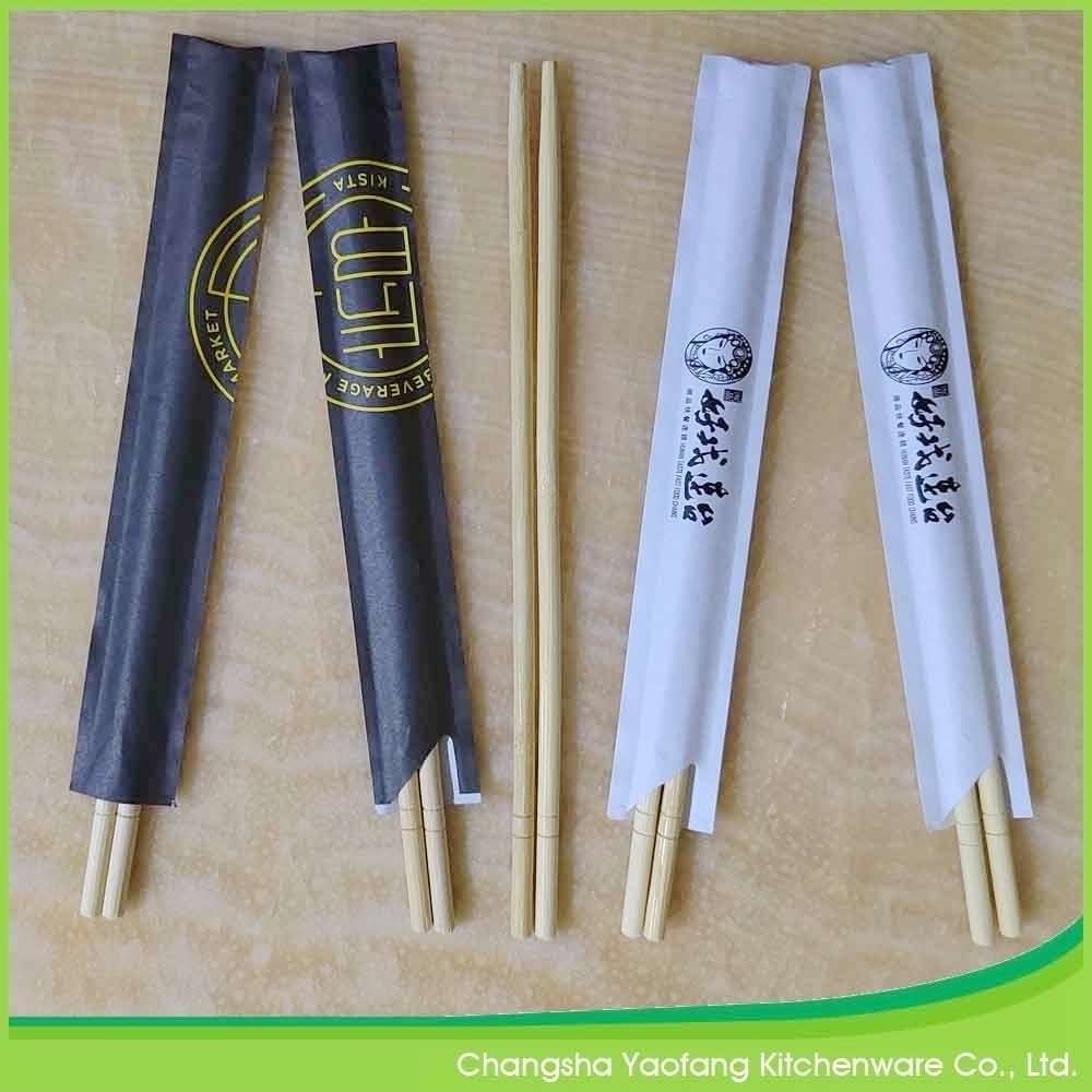 5.5*230 mm Round Restaurant Chop Sticks Disposable Bamboo With Printed Logo