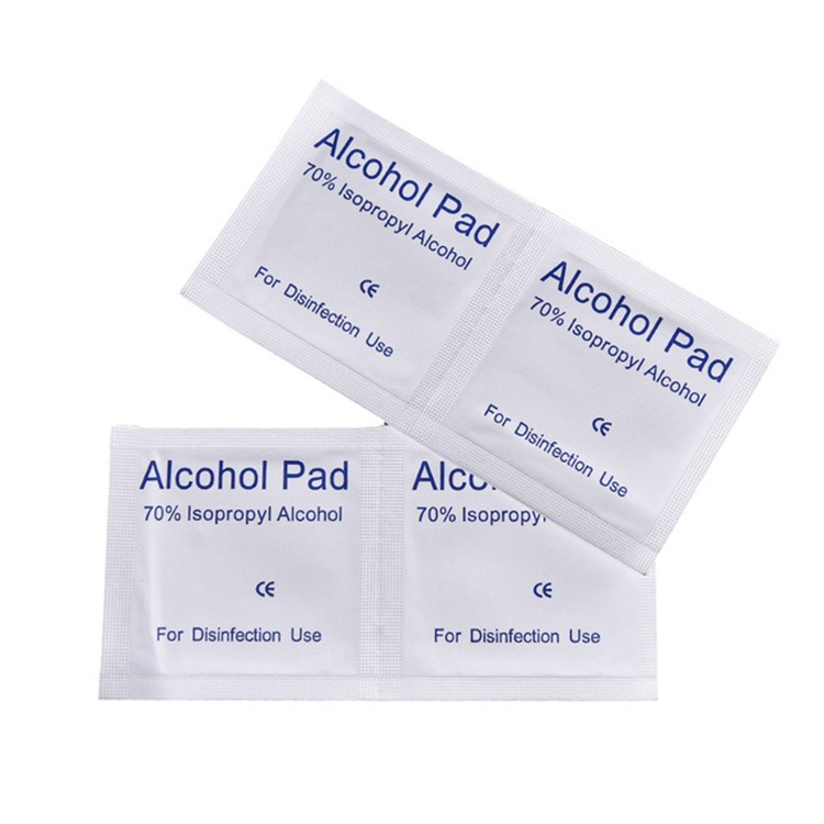 White Color Medical Alcohol Swabs / Alcohol Prep Pad Wipes Single Use