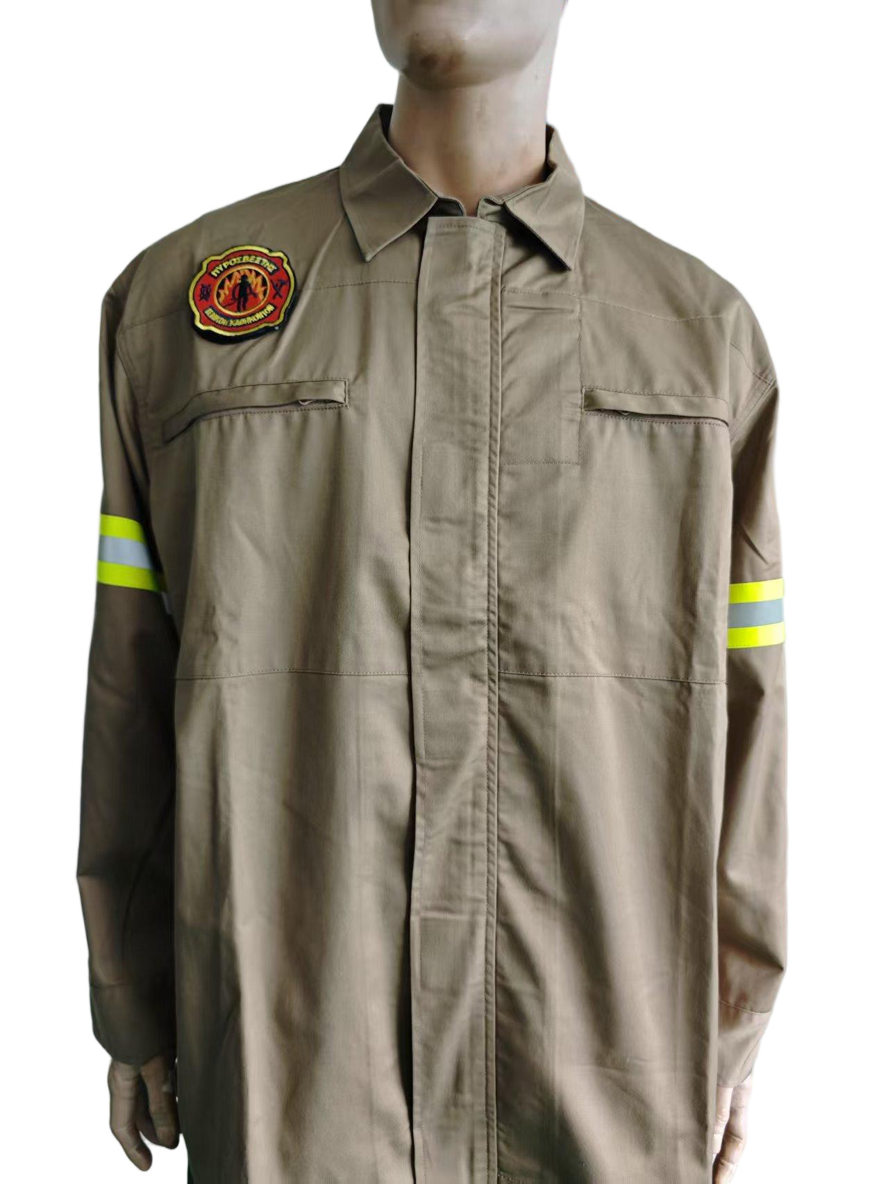 Fire Fighting Work Outerwear Flame Retardant Heat Resistant Tactical Style With Reflective Strips