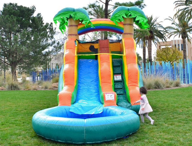 OEM Plato PVC Outdoor Inflatable Water Slide For Children
