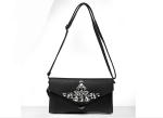 Ladies Crystal Clutch Bag Evening Wedding Rhinestone Silver Purse Chain Cross