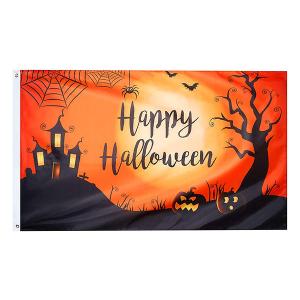 Wholesale Orange 120x180cm Halloween Outdoor Flags Double Sided Printed from china suppliers