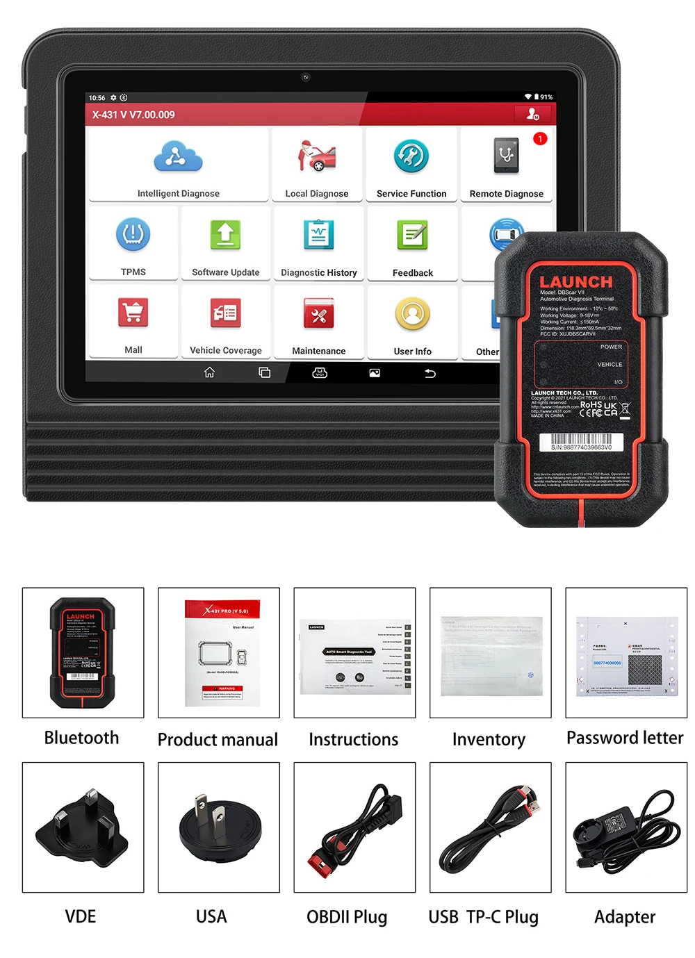 LAUNCH X431 PRO V5.0 Car Diagnostic Tools Auto OBD2 Scanner Full System ECU Coding Active Test Guide Function pk X-431 V