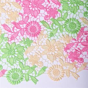 Wholesale Embroidery multi color high quality african guipure lace fabric for wedding dress F20258 from china suppliers