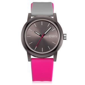 Wholesale Pink Color Silicone Bracelet Watch Waterproof With Auto Date And Mineral Glass from china suppliers
