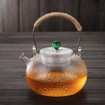 Heat Resistant Enamel Clear Glass Teapot For Blooming Tea / Coffee Custom Size