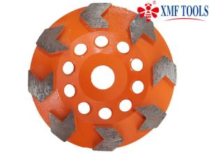 Wholesale 105mm 4 / 4.5 Inch Concrete Grinding Wheel For Grinder Granite Orange Arrow Shape from china suppliers
