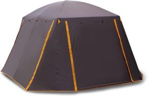 Wholesale 6 Person Spacious Brown Color Waterproof Coated Polyester Outdoor Large Family Camping Tent Houses With Fiberglass Poles from china suppliers