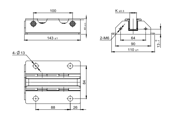2.0m/S Passenger Elevator Lift Door Shoes 16mm Width Elevator Parts