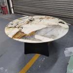 Royal Italian Contemporary Luxury Dining Table Stone Marble tabletop D1500x750mm