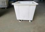 450kg Load Poly Box Truck , Plastic Laundry Bin On Wheels For Dyeing Industries