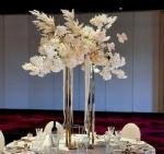 ZT-369 Hot sale square gold metal flower stand for wedding decoration