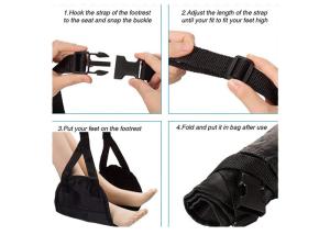 Wholesale Portable Airplane Footrest Hammock / Travel Leg Hammock Black Color from china suppliers