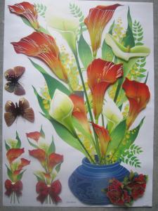 Wholesale PVC / Vinyl / Paper 3173 Flower 3D Wall Decoration Stickers for Printed Wall from china suppliers