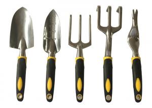 China 5 Piece Set Garden Hand Tools Aluminum Construction With Rubber Grip Handle on sale