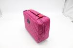 Square Leather Cosmetic Bags 8.5cm Pink Leather Makeup Bag