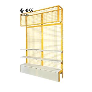 Wholesale Yellow Mesh Gondola Display Rack Heavy Duty Supermarket Shelving from china suppliers