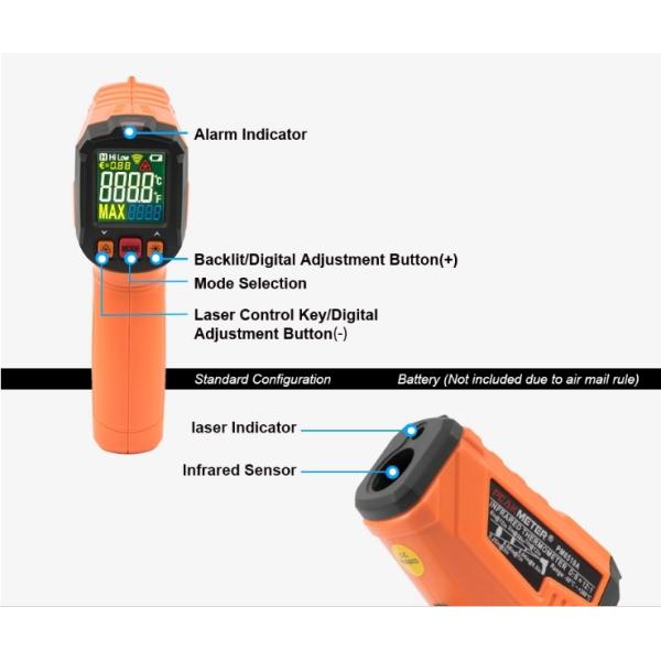 Digital Thermometer Smart Sensor Infrared Thermometer laser with LCD for industrial and domestic use