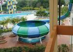 Space Bowl Fiberglass Water Slide Equipment Blue / Green 13m Platform Height